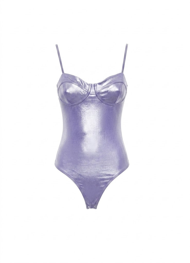Guess Bodysuit Lila Metálico