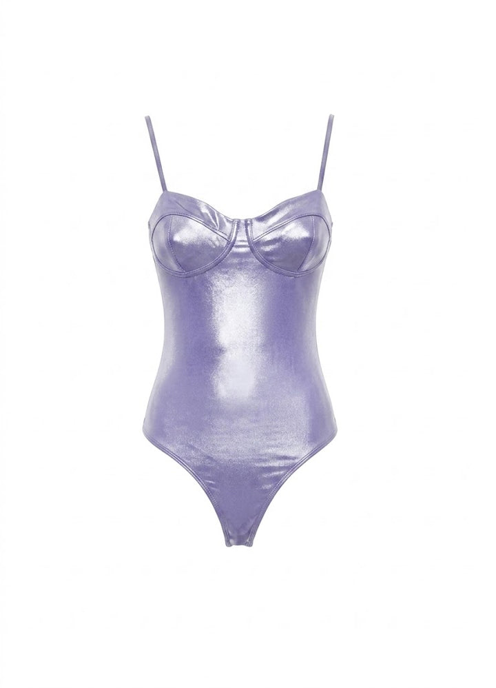Guess Bodysuit Lila Metálico