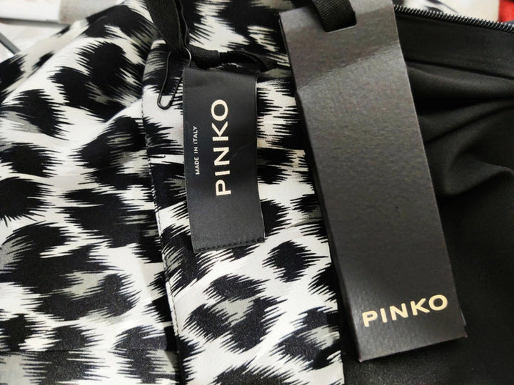 Pinko Falda midi gris estampado leopardo