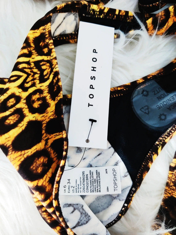 Topshop bañador estampado de leopardo