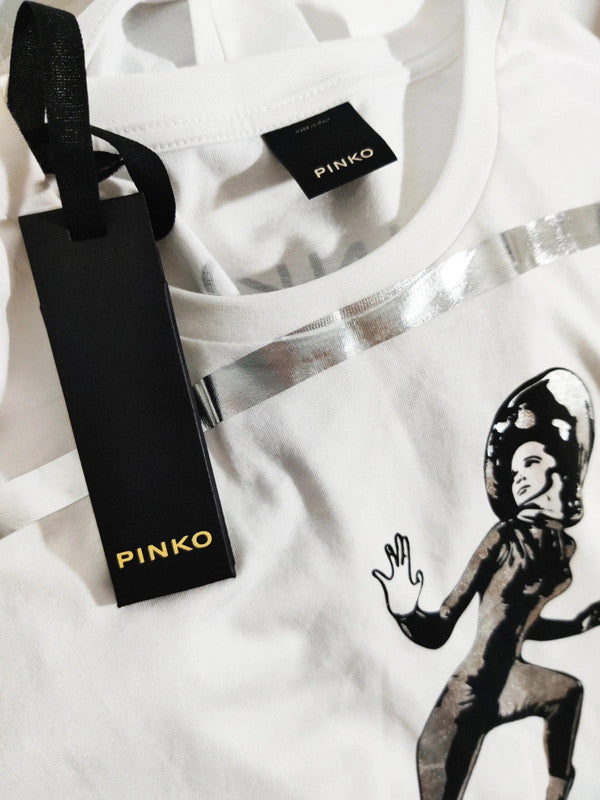 Pinko Camiseta blanca de manga corta X-Ray Delta