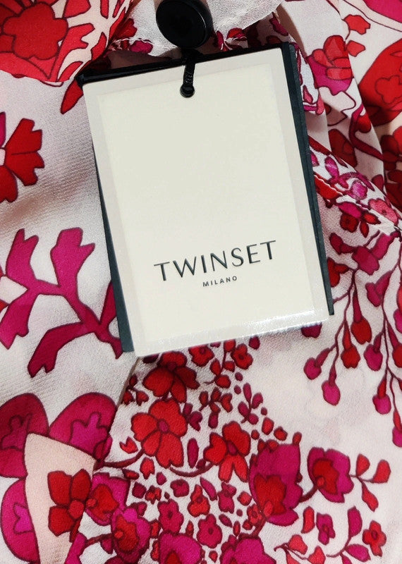 TWINSET Falda Asimétrica Floral en Crepé