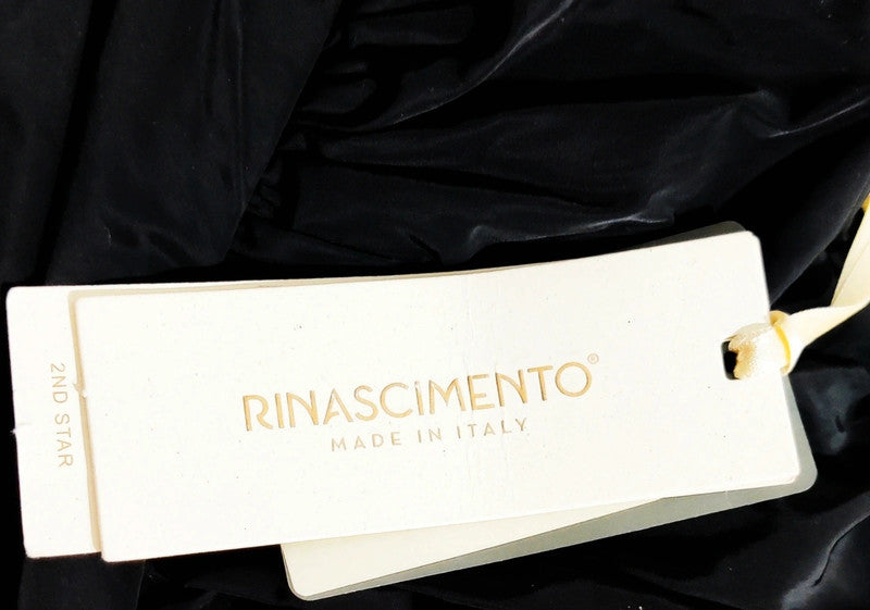 Rinascimento Blusa Negra Fruncido