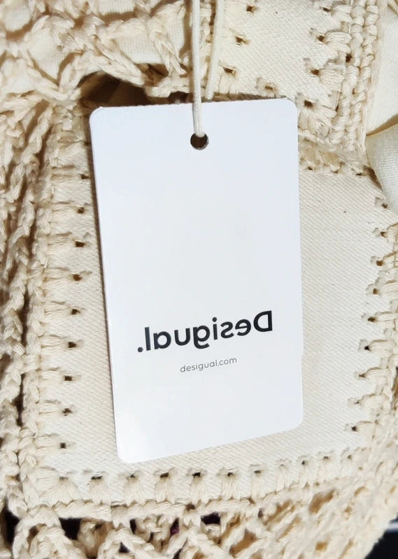 Desigual Vestido con Paneles de Red y Flecos