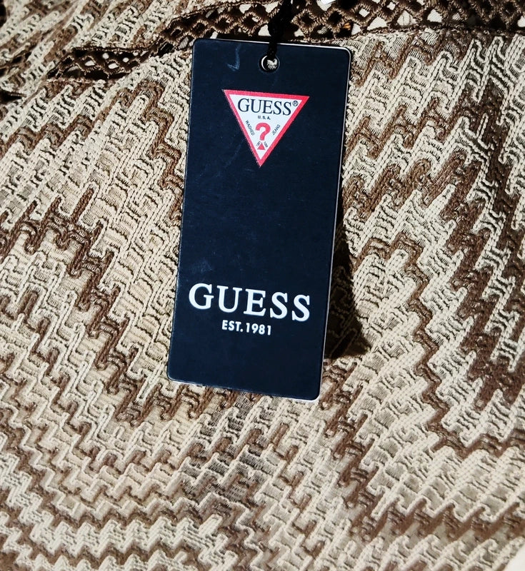Guess Vestido Encaje y Estampado Zigzag