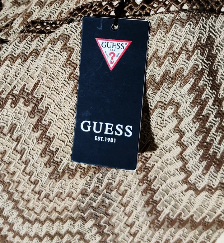 Guess Vestido Encaje y Estampado Zigzag