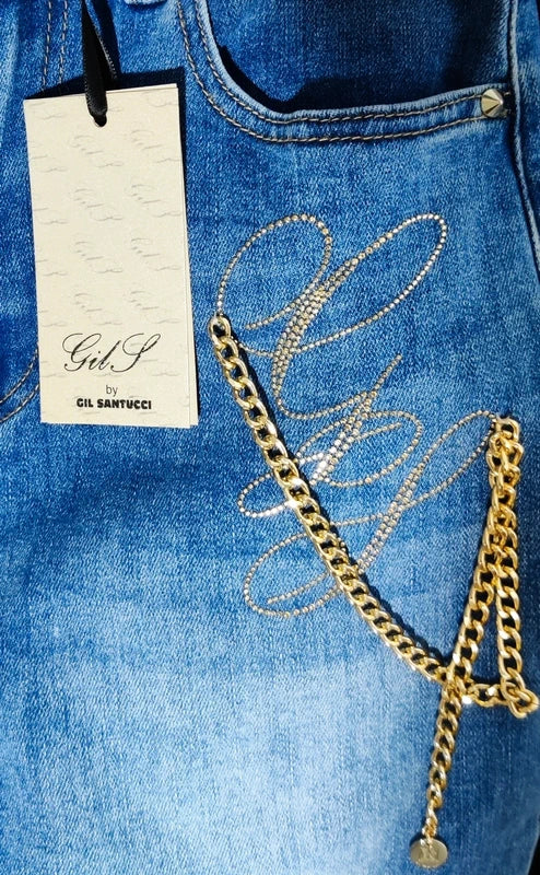 Gil Santucci Jeans Rectos con Cadena