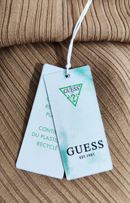 Guess Vestido Beige Acanalado