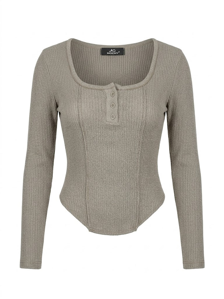 MOCHY Jersey Acanalado Taupe