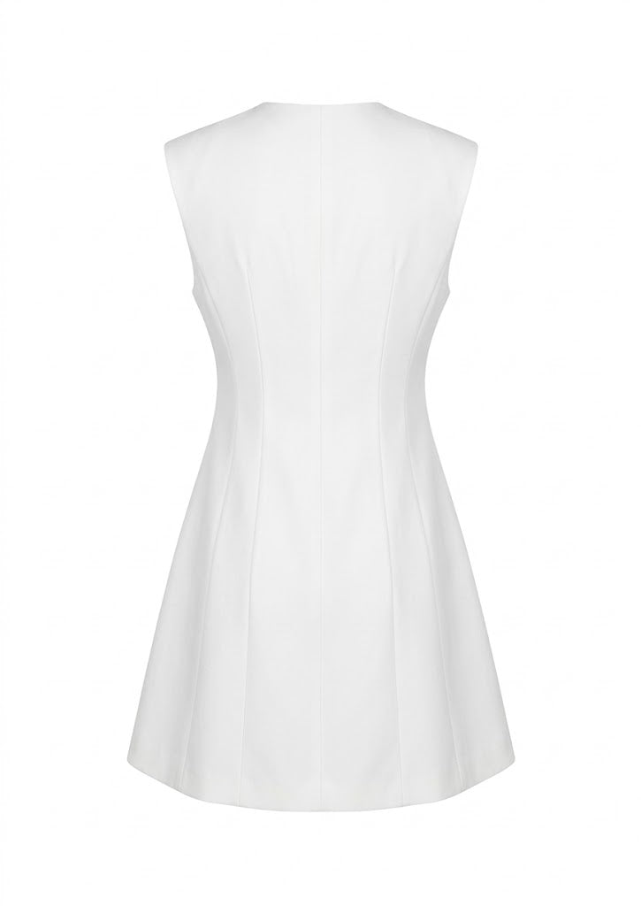 Mochy Vestido Blanco Corte A
