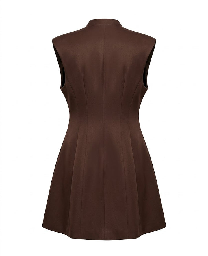 Mochy Vestido Marrón Corte A