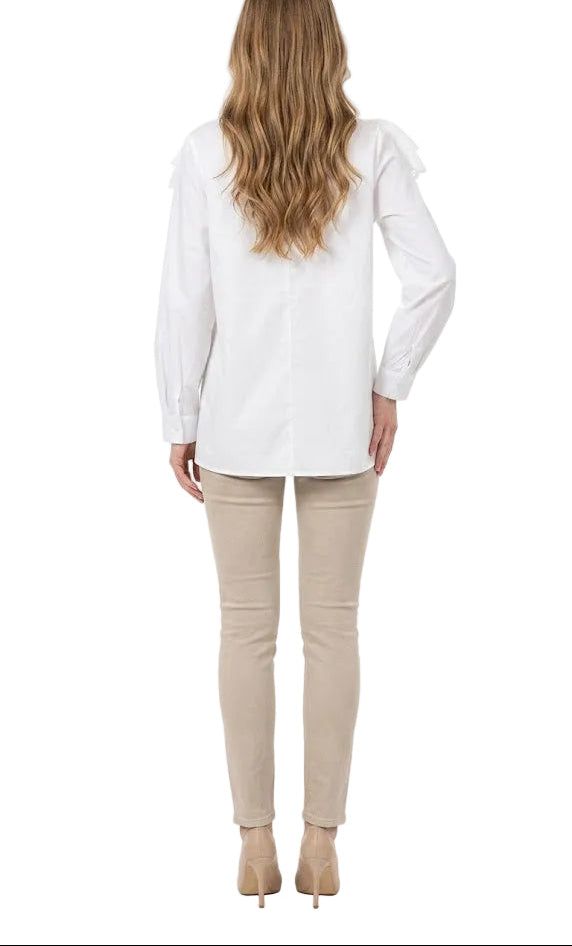 MOCHY Blusa Volantes de Encaje