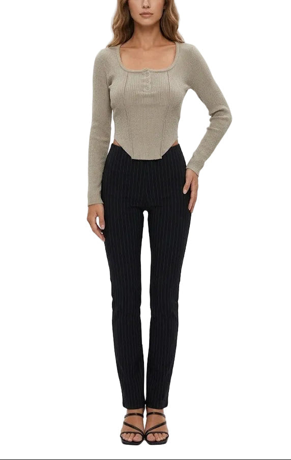 MOCHY Jersey Acanalado Taupe