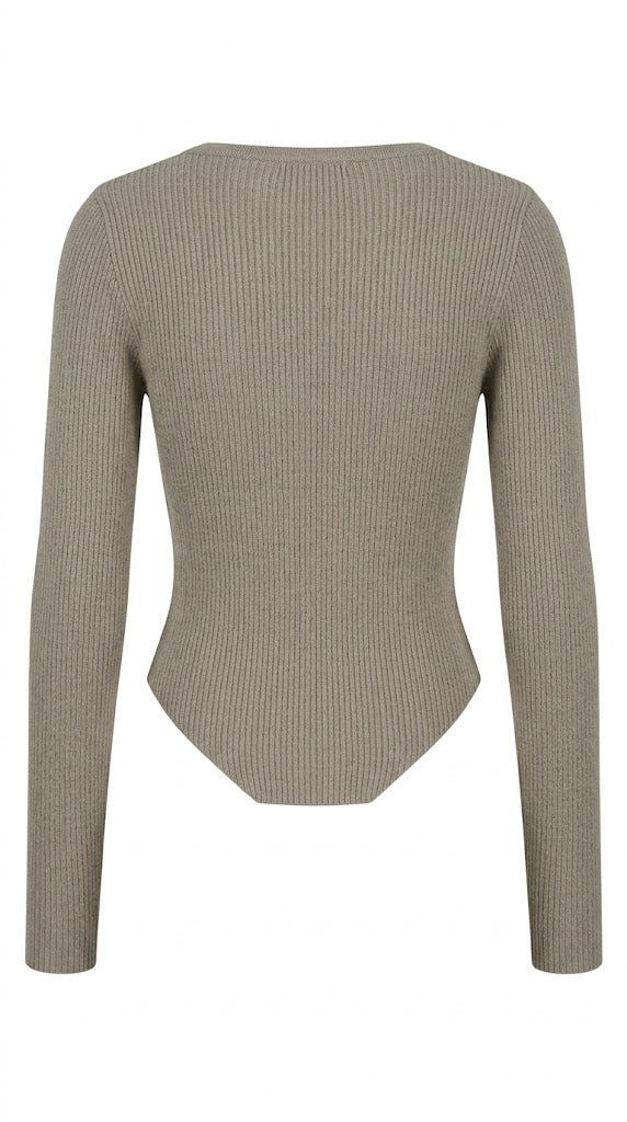 MOCHY Jersey Acanalado Taupe