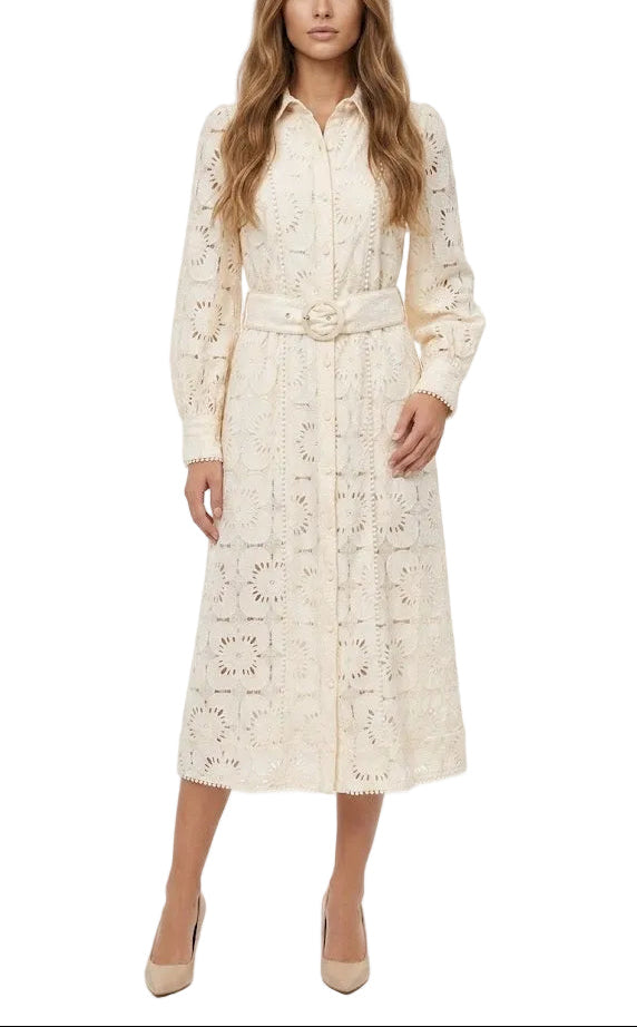 MOCHY Vestido Camisero Encaje Floral