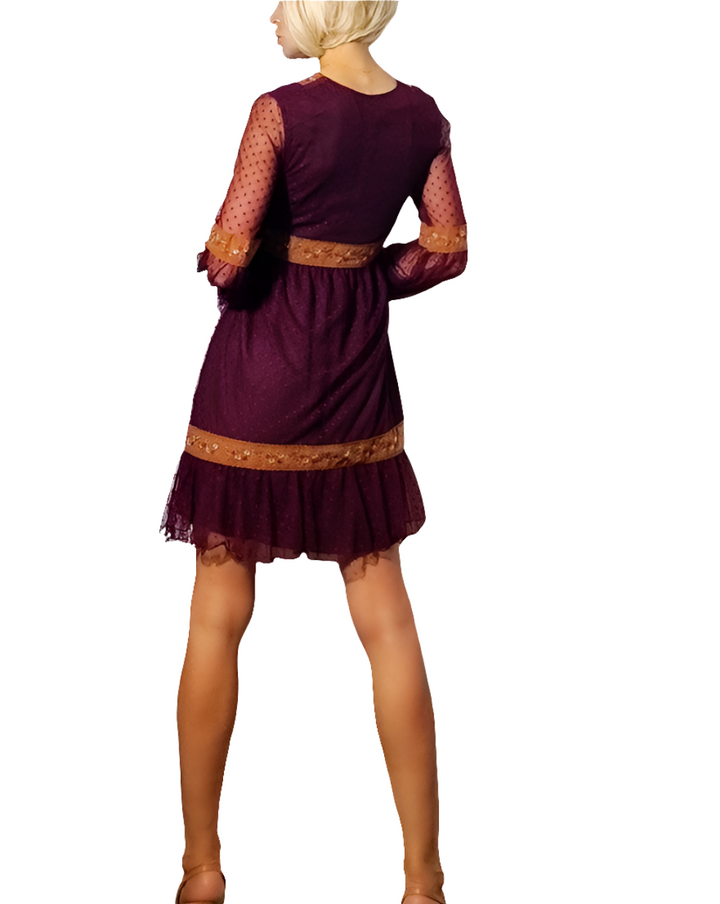 Sahoco Vestido Bohemio Bordados Florales