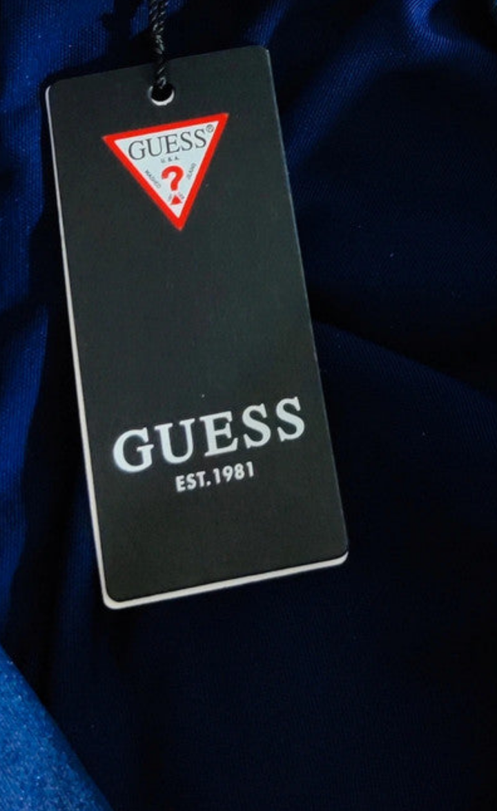 Guess Vestido Azul Metálico