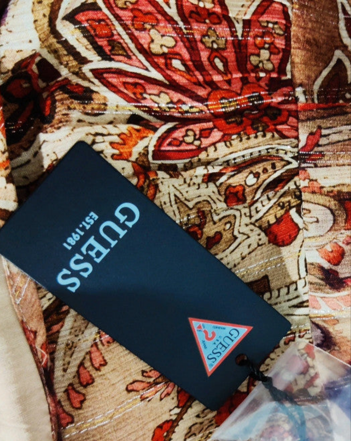 Guess Vestido Largo Animalier