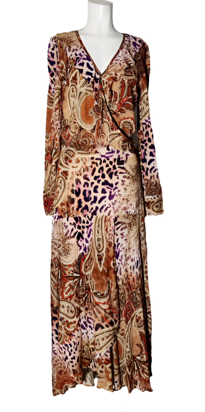 Guess Vestido Largo Animalier