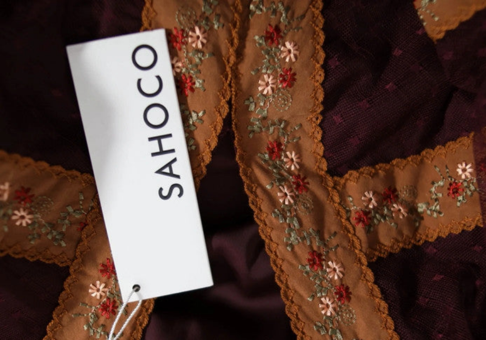 Sahoco Vestido Bohemio Bordados Florales