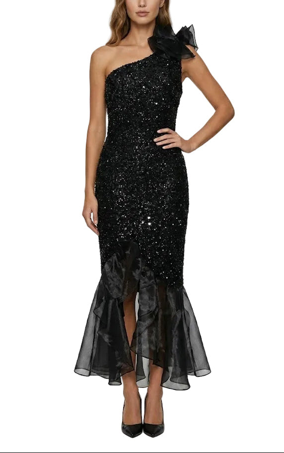Soky & Soka Paris Vestido One shoulder Flor 3D
