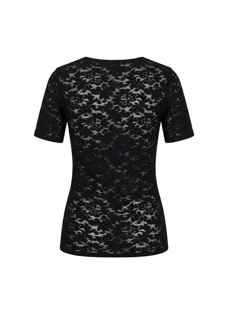 Pain de Sucre Camiseta de Encaje Negro Nakka