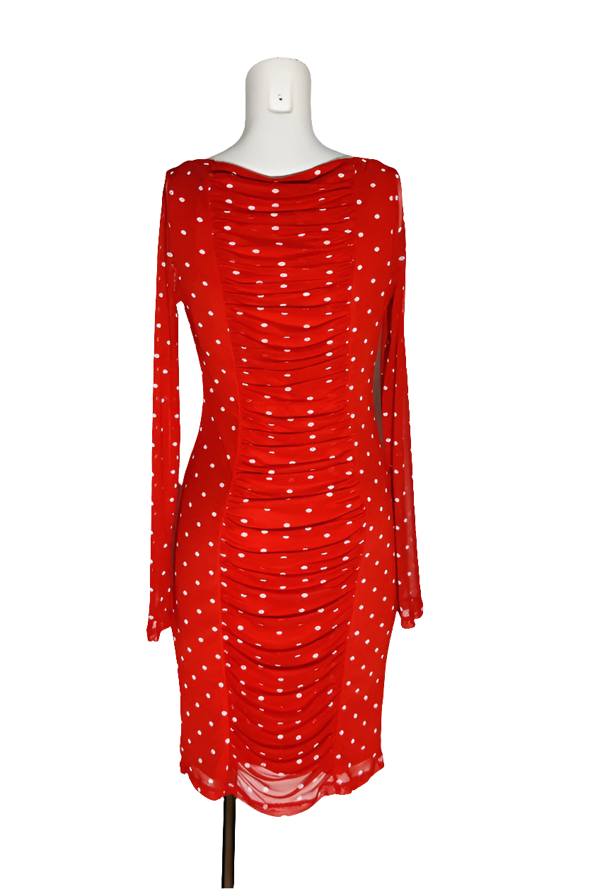 Guess Vestido Rojo con Lunares Blancos