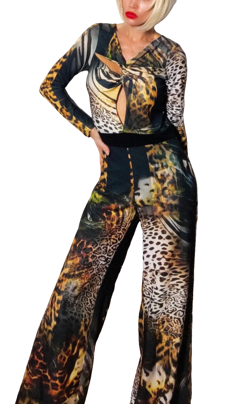 Sahoco Mono largo estampado leopardo tropical