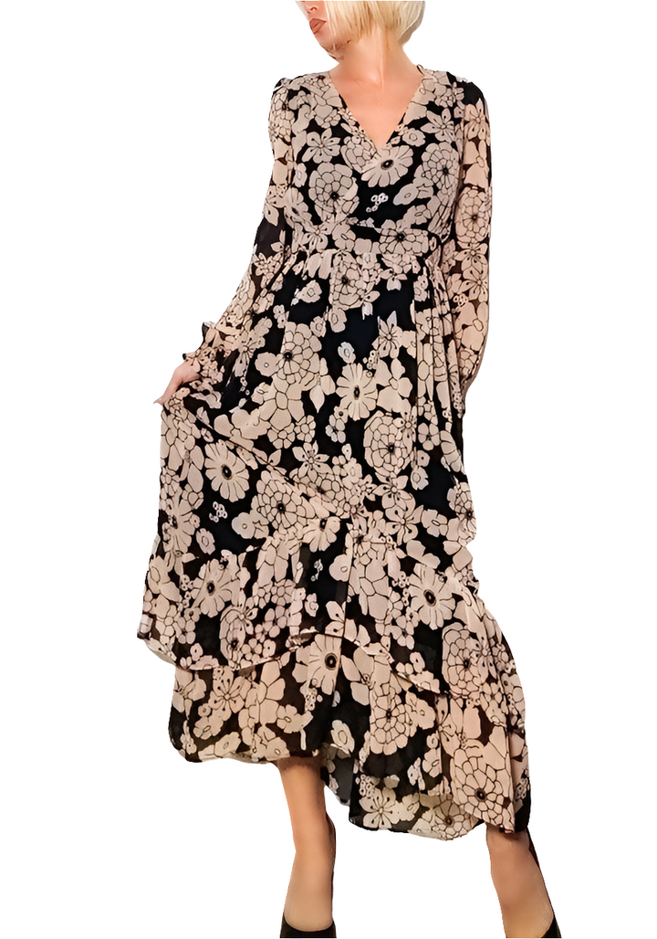 Naf Naf Vestido Largo Floral