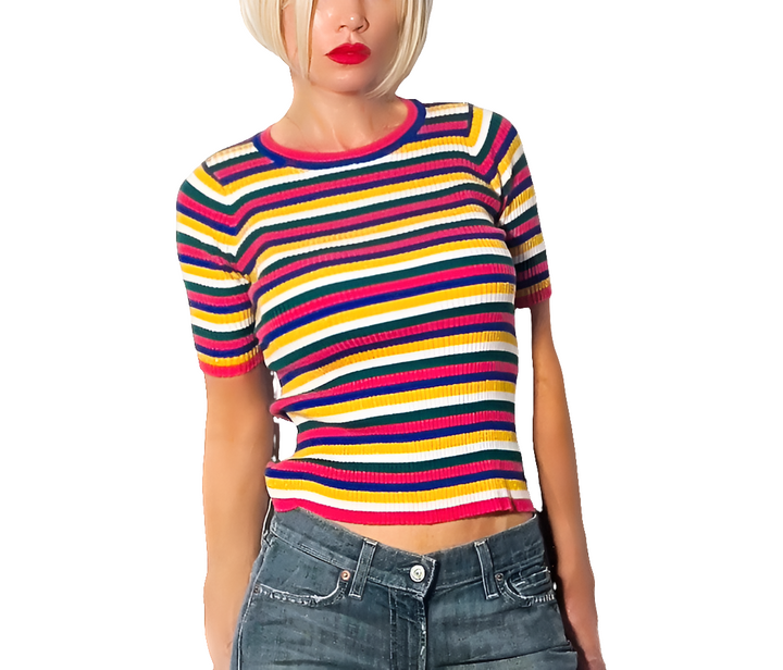 Newlily Paris camiseta de Punto a Rayas Multicolor