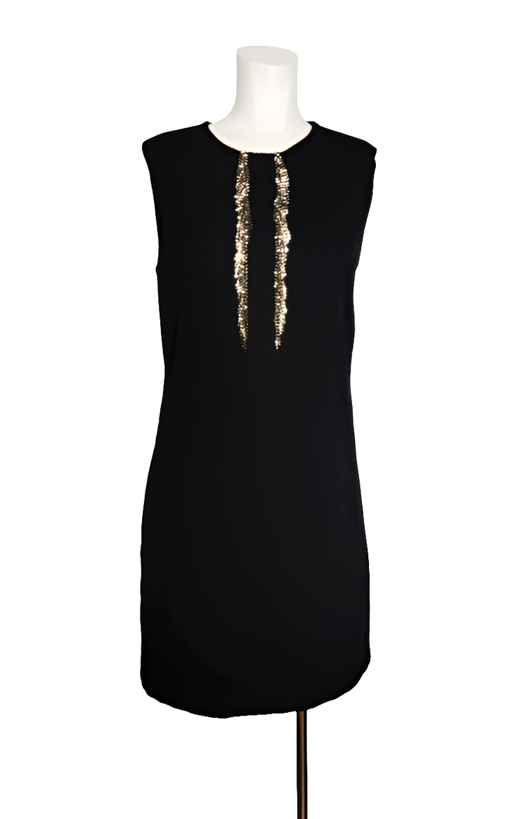 Pinko Vestido Negro Strass