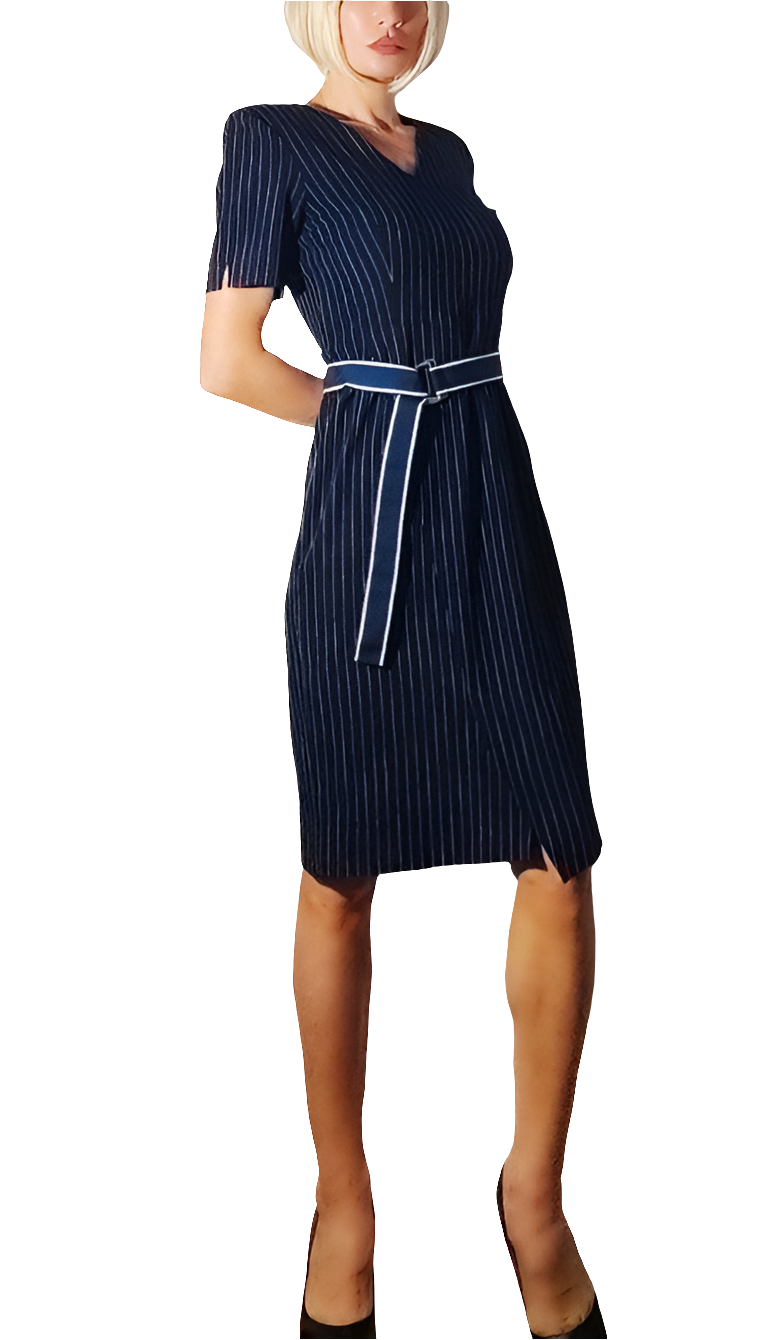 Xandres Vestido Midi de Rayas