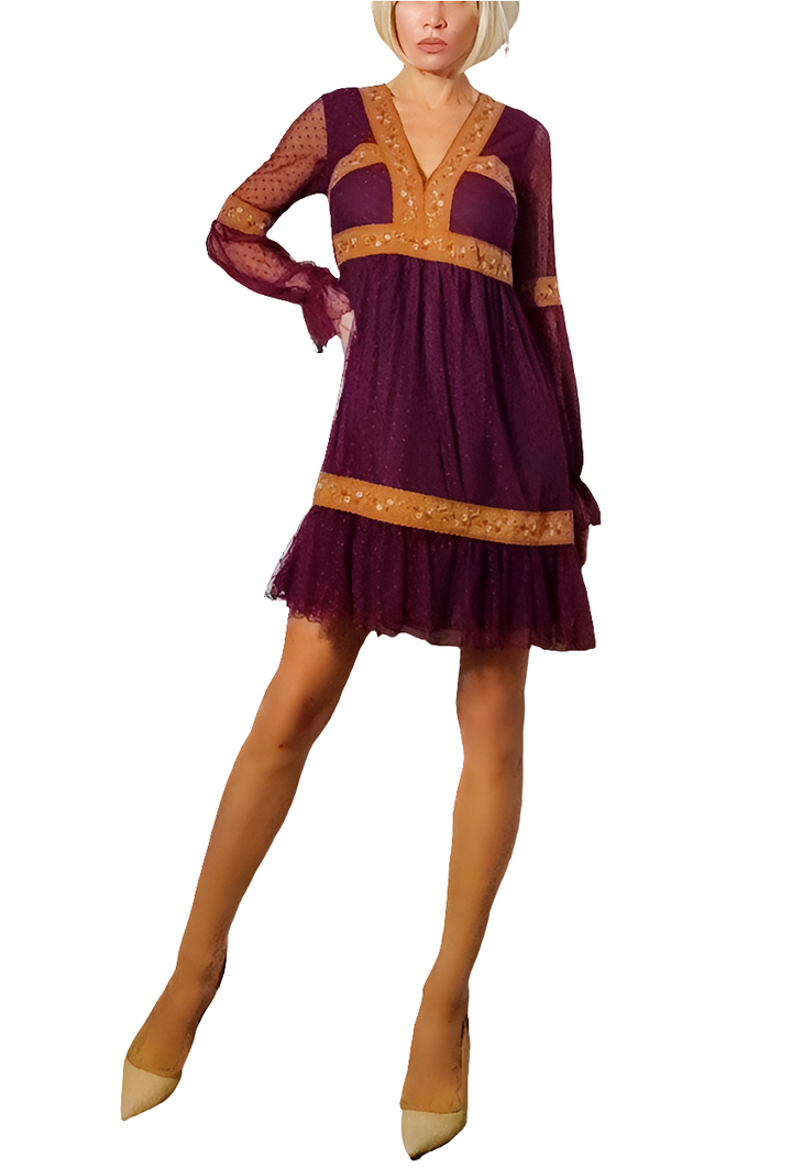 Sahoco Vestido Bohemio Bordados Florales