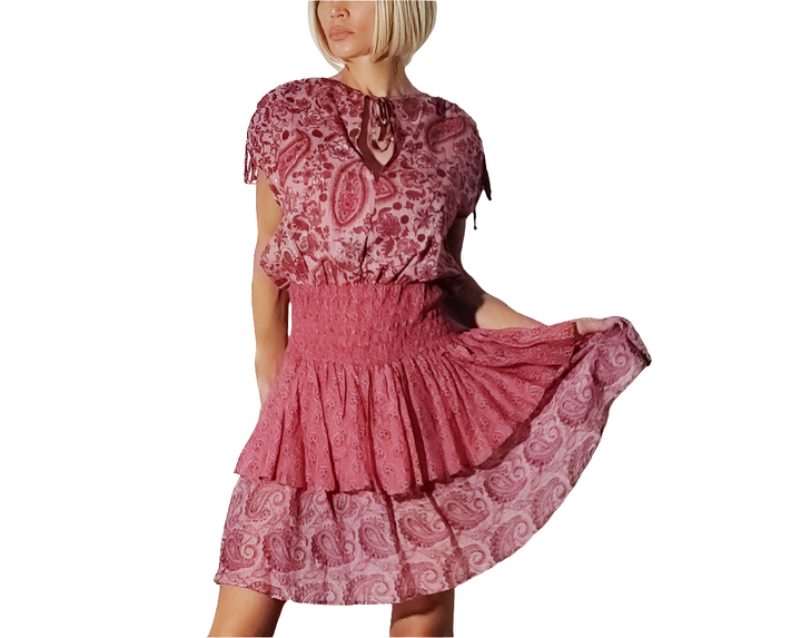 TwinSet Vestido Bohemio Seda y Algodón