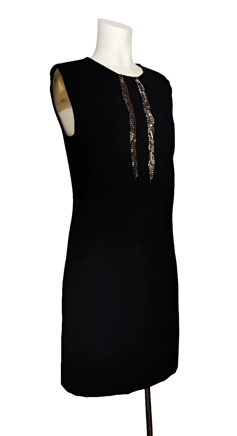 Pinko Vestido Negro Strass