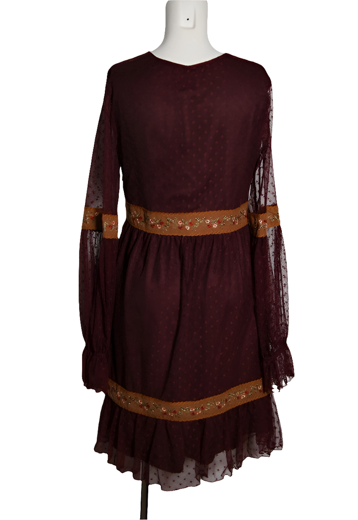 Sahoco Vestido Bohemio Bordados Florales