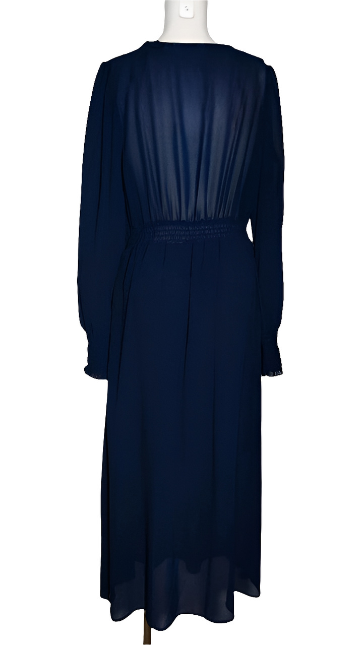 Naf Naf Vestido Azul Marino con Botones