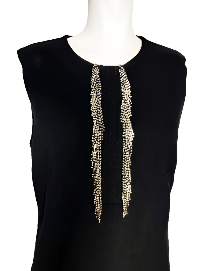 Pinko Vestido Negro Strass