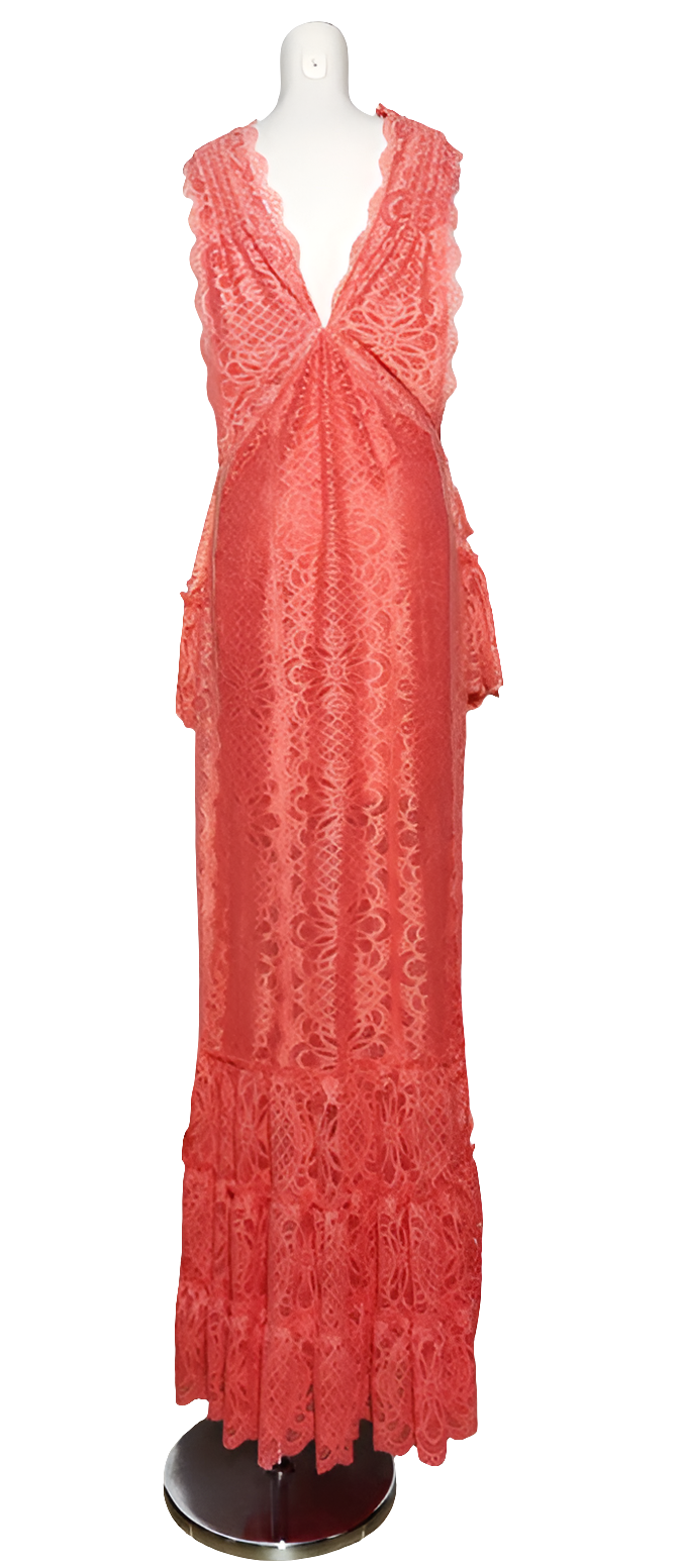 Highly Preppy Vestido Coral de Encaje