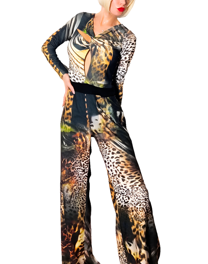 Sahoco Mono largo estampado leopardo tropical