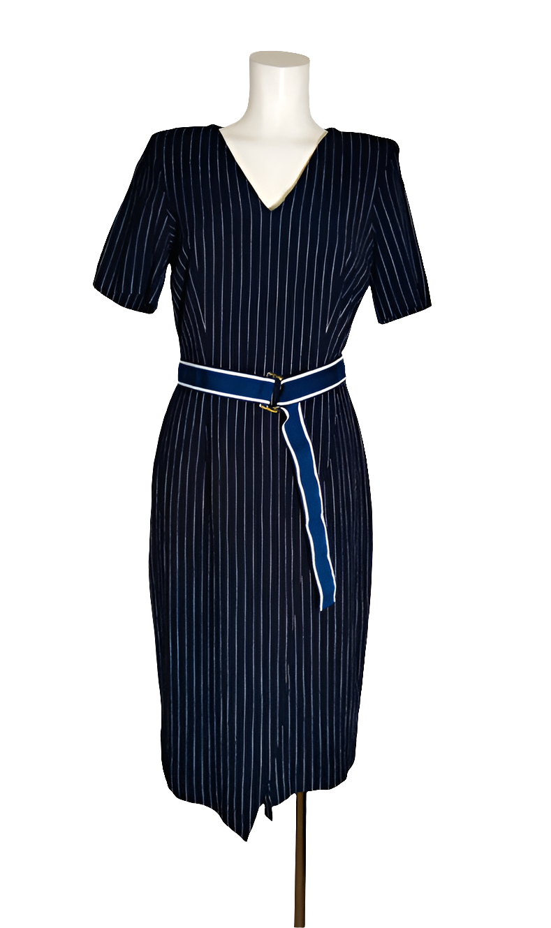 Xandres Vestido Midi de Rayas