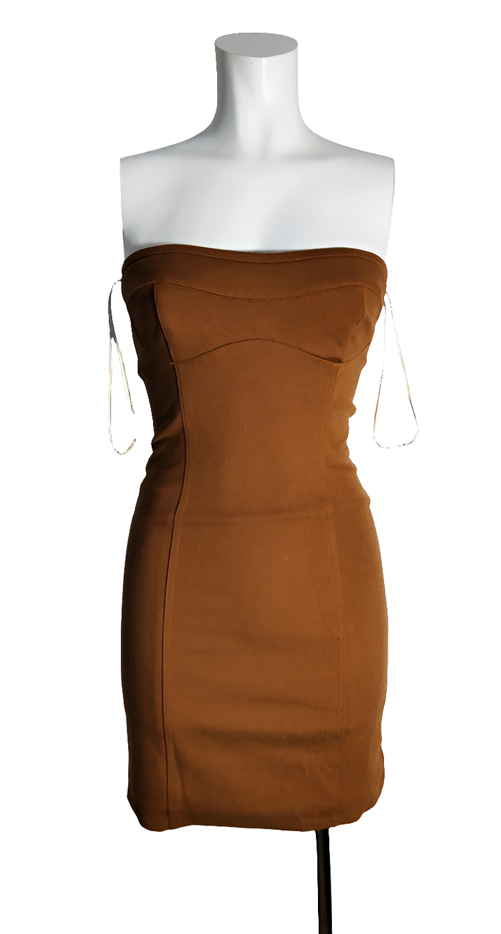 Pinko Vestido Marron Tul