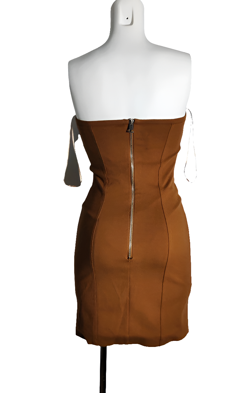 Pinko Vestido Marron Tul