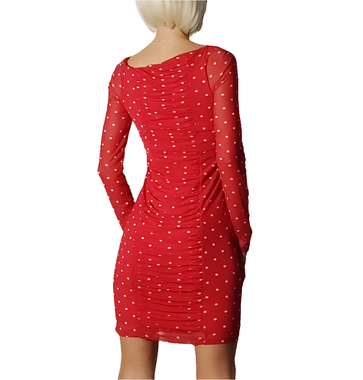 Guess Vestido Rojo con Lunares Blancos