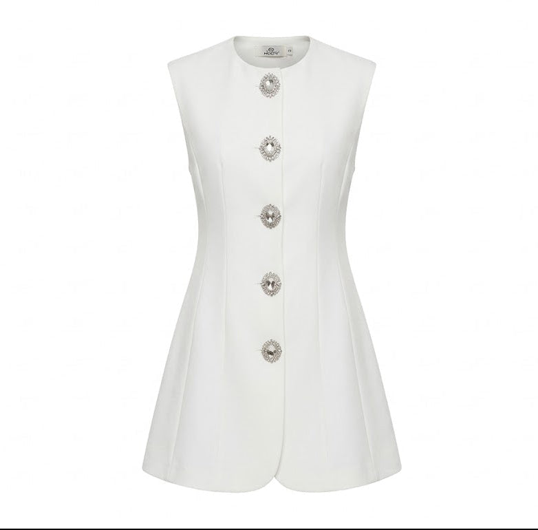Mochy Vestido Blanco Corte A