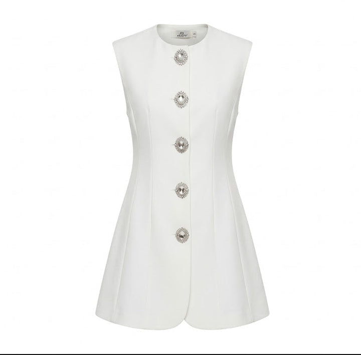 Mochy Vestido Blanco Corte A