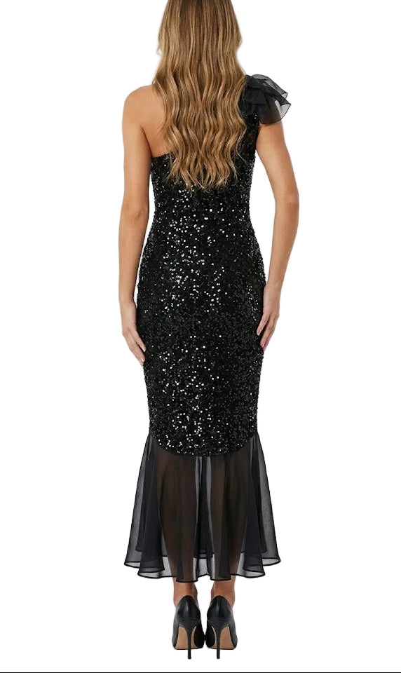 Soky & Soka Paris Vestido One shoulder Flor 3D