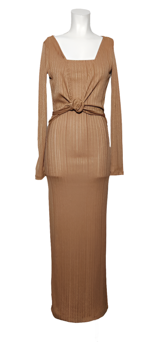 Guess Vestido Beige Acanalado