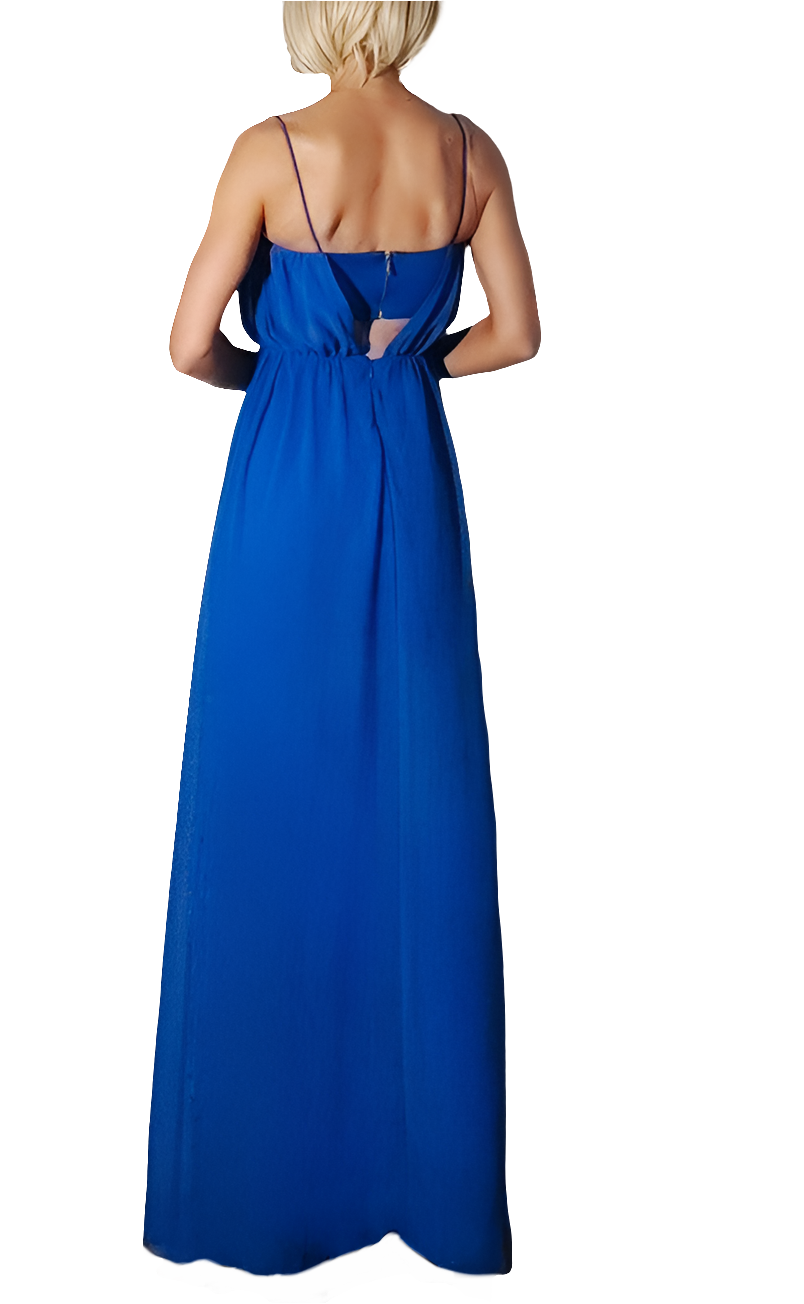 SuitBlanco Vestido Largo Azul