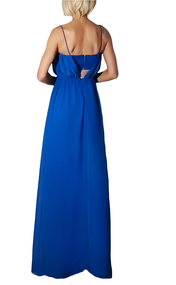 SuitBlanco Vestido Largo Azul